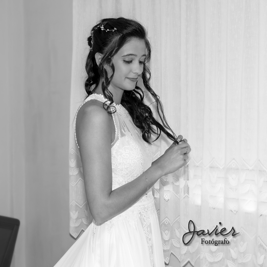 foto novia en blanco y negro
