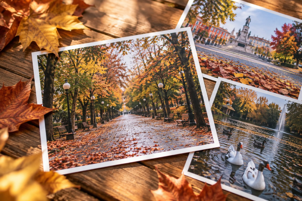 Fotografías de Valladolid en otoño con árboles y hojas de colores otoñales